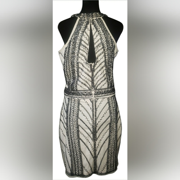 Glam Gatsby Holiday Flapper Art Deco Sequin Whimsigoth Beaded Midi Dress New - Picture 6 of 8